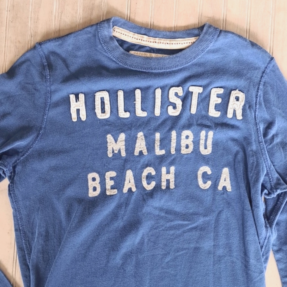 Y2K Hollister Malibu Beach 100% Cotton Long Sleeve Tee Unisex Soft Distressed - Picture 2 of 9